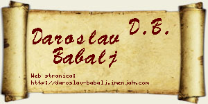 Daroslav Babalj vizit kartica